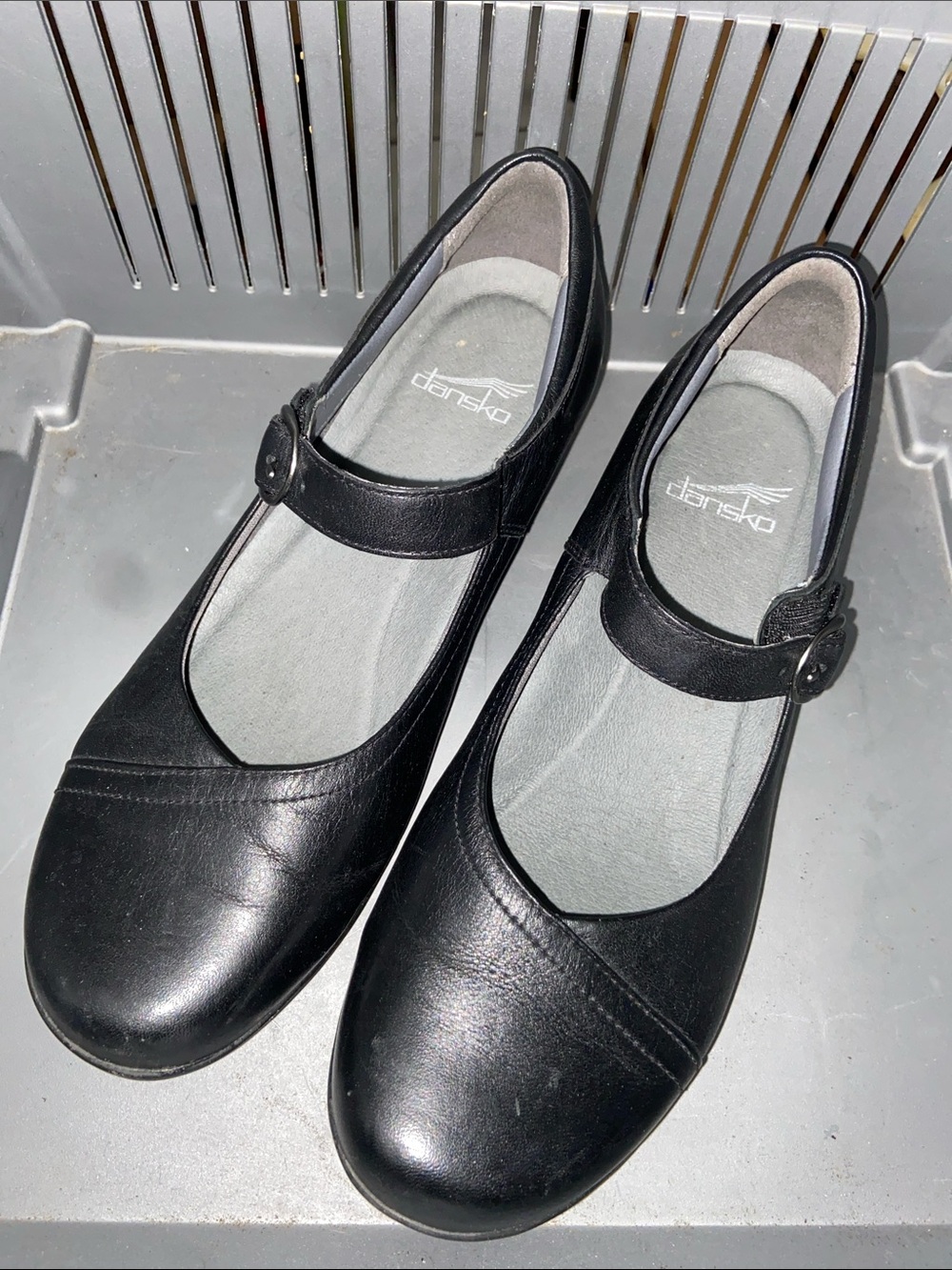 Dansko Fawna Black Milled Nappa Leather Mary Jane-EU 38 (US 7.5-8)-Flawed Lining